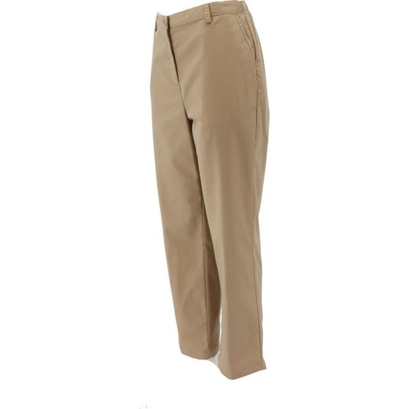 NWT LANDS' END 7 DAY DISCREET BACK ELASTIC WAIST PANTS KHAKI 8 - Picture 2 of 9
